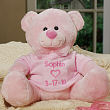 Embroidered New Baby Girl Pink Teddy Bear 8933485